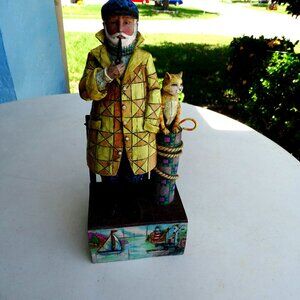 Jim Shore Shorelights Old Salt Evening Star‎ Sea Captain Cat Figurine 118741